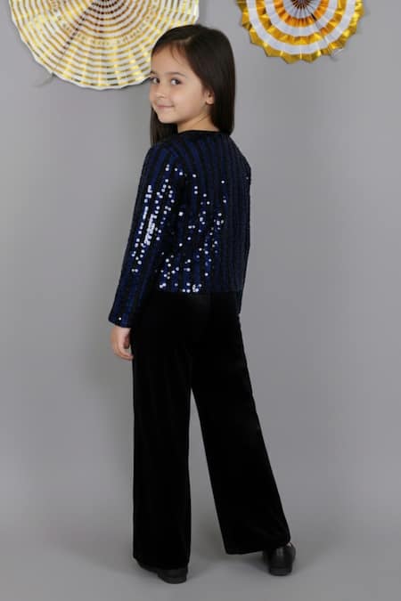 Lil Drama Sequined Jacket & Pant Set 
