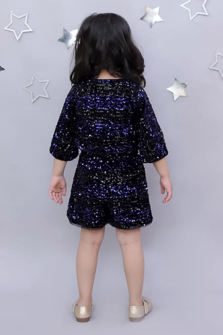 Lil Drama Velvet Sequin Jacket & Shorts Set 