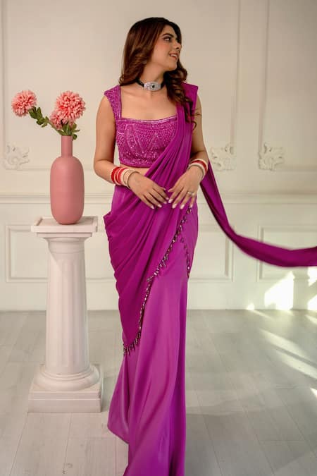 Rirasa Heer Embellished Pre-Draped Pant Saree With Blouse