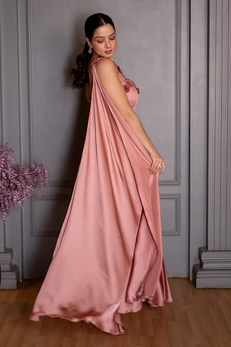 Rirasa Nazm 3D Rose Hand Embroidered Saree Gown 