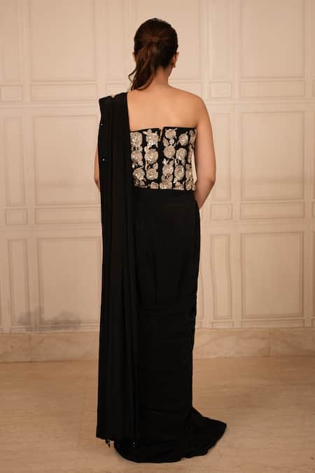 Rirasa Amira Floral Embroidered Corset With Pre-Draped Saree 