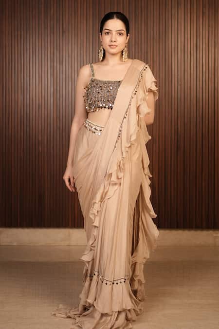 Ritika Verma Safa Embellished Pre-Draped Saree With Blouse 