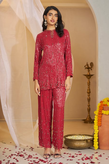 Rimple Agrawal Pavitra Sequin Work Tunic With Pant 