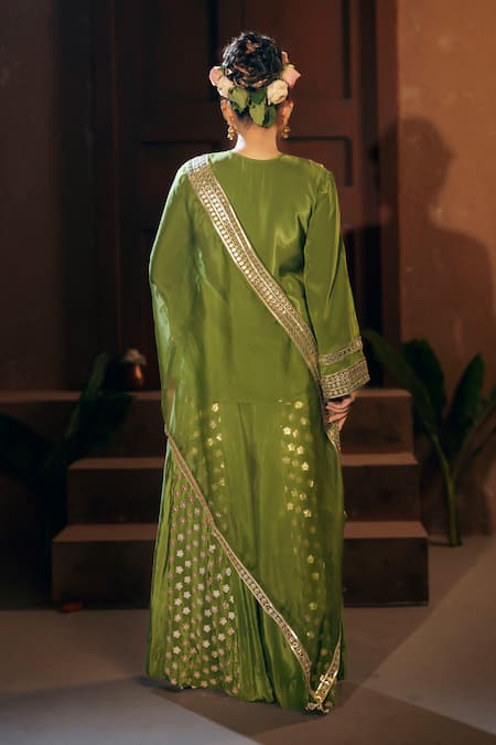 Prahnaaya Sunira Embroidered Kurta Sharara Set 