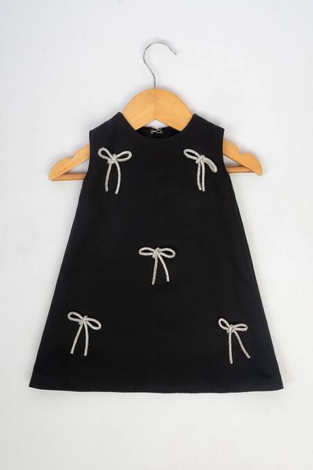 Lil Angels Bow Embellished Sleeveless Dress 