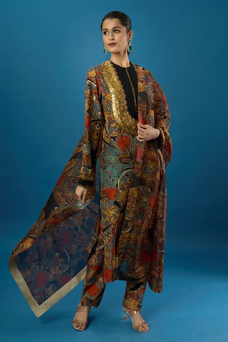 Anamika Khanna Elephant Eye Print Kurta Set 