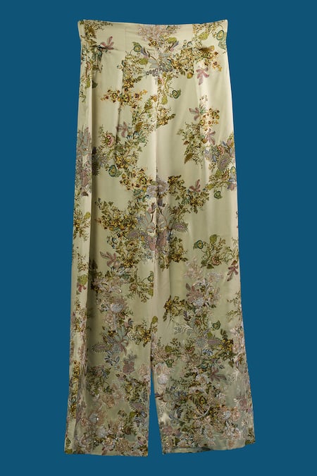 Buy Anamika Khanna Beige Sequins, Embroidery Printed Coat And Pant Set Online at Aza Fashions Buy_Anamika Khanna_Beige Sequins, Embroidery Printed Coat And Pant Set _Online_at_Aza_Fashions