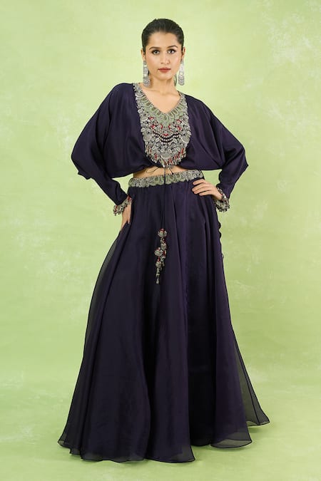 Prisho Embroidered Blouse & Lehenga Set