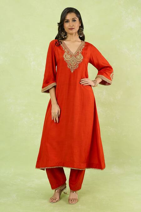 Sheetal Batra Embroidered Kaftan With Salwar 