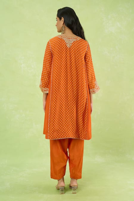 Sheetal Batra Embroidered Gathered Kurta With Salwar 