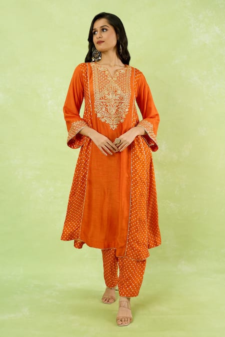 Sheetal Batra Embroidered Long Kurta With Salwar 