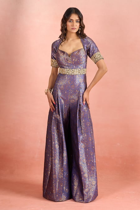 Tarun Tahiliani Floral Woven Pattern Jumpsuit 