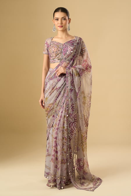 Mahima Mahajan Printed Pre-Draped Saree With Blouse