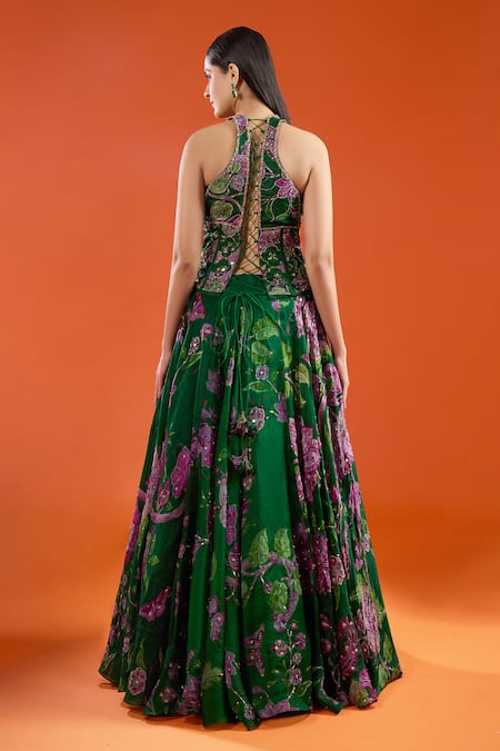 Mahima Mahajan Floral Print Corset Lehenga Set