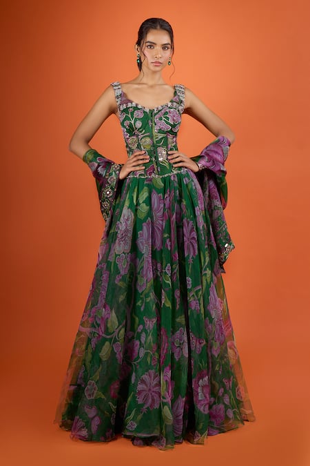 Mahima Mahajan Floral Print Anarkali With Dupatta 