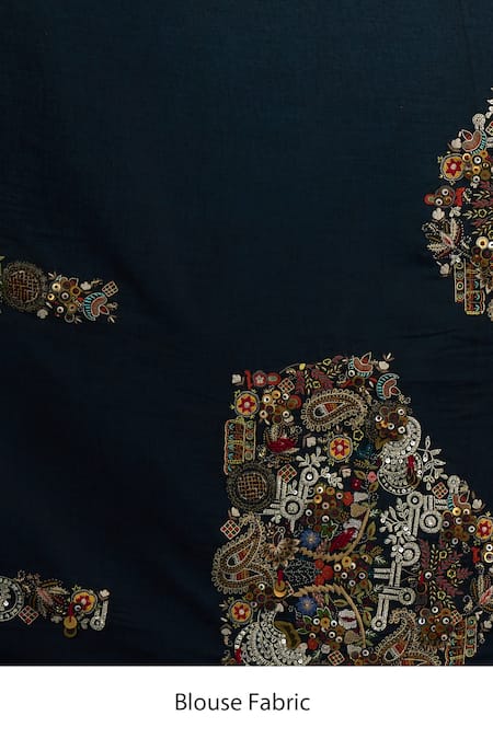 Anamika Khanna Black Embroidery, Sequins Saree With Unstitched Blouse Piece at Aza Fashions Anamika Khanna_Black Embroidery, Sequins Saree With Unstitched Blouse Piece _at_Aza_Fashions