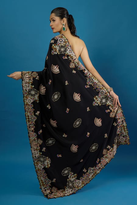 Anamika Khanna Embroidered Saree With Unstitched Blouse Piece 