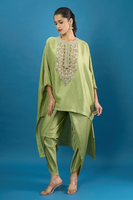 Prisho Embroidered Kaftan & Pant Set 