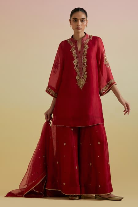 Bunka Aashra Embroidered Kurta Sharara Set 