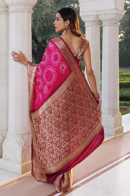 Geroo Jaipur Woven Saree With Unstitched Blouse Piece 