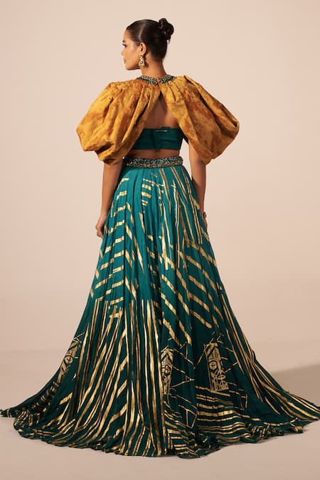 Jyoti Sachdev Iyer Printed Jacket Lehenga Set 