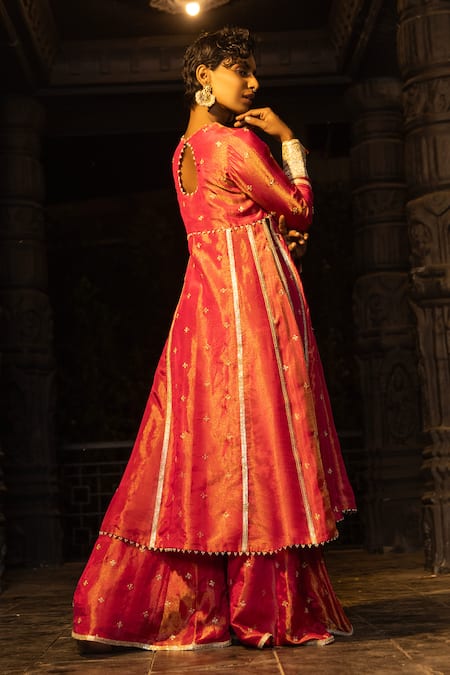 Monk & Mei By Sonia Anand Tulsi Embellished Kurta Sharara Set 