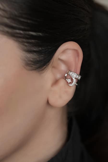 Anana Cubic Zirconia Embellished Ear Cuff 
