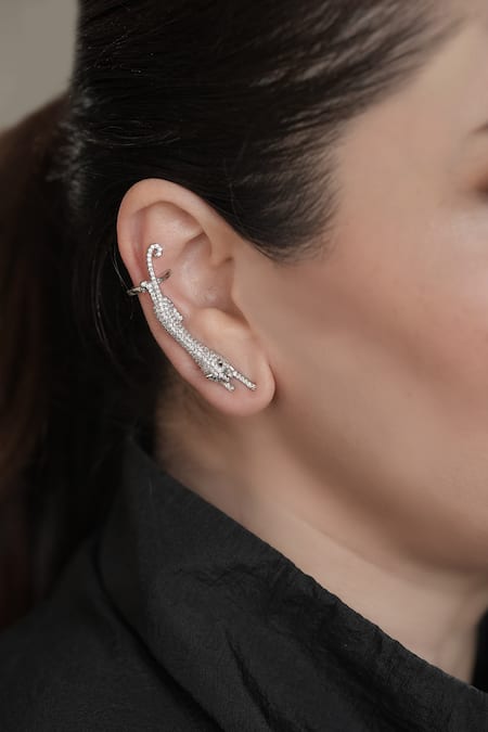 Anana Cubic Zirconia Panther Ear Cuff 