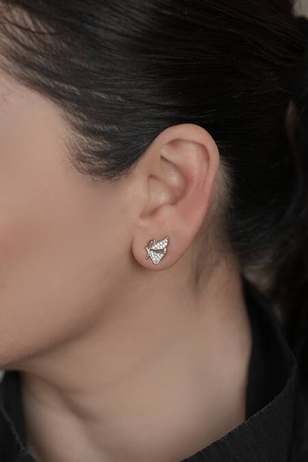 Anana_Silver Plated Crystals Cubic Zirconia Embellished Earrings _Online_at_Aza_Fashions