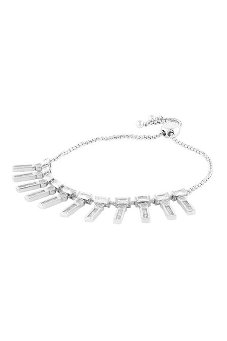 Isharya Silver Plated Crystals Theodora Charm Bracelet Online at Aza Fashions Isharya_Silver Plated Crystals Theodora Charm Bracelet _Online_at_Aza_Fashions