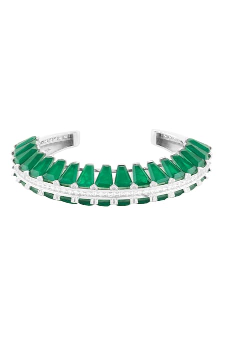 Isharya Daphne Emerald Cuff Bracelet 