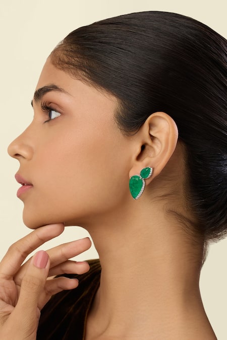 Isharya Astoria Emerald Studs