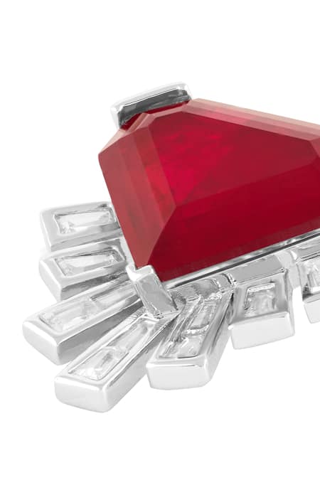 Buy_Isharya_Red Crystals, Stones Empire Ruby Studs _Online_at_Aza_Fashions