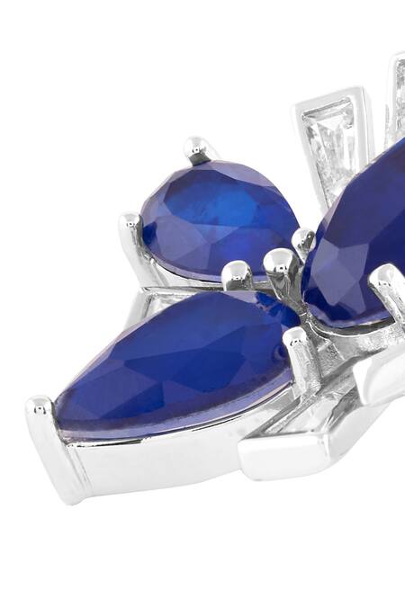 Buy_Isharya_Blue Crystals, Stones Octavia Sapphire Studs _Online_at_Aza_Fashions