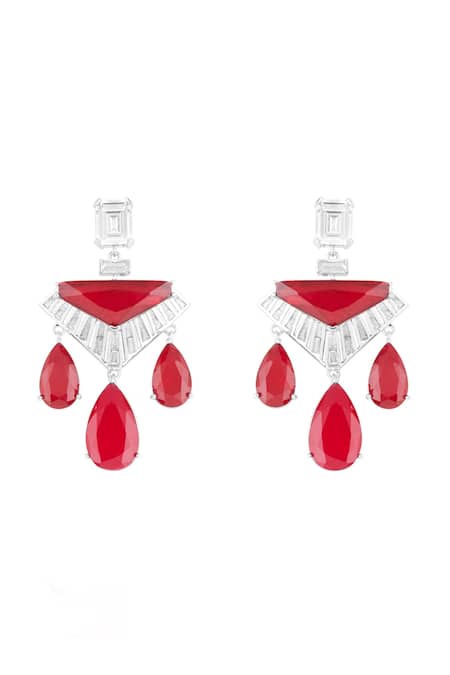 Isharya Angulaire Ruby Danglers 