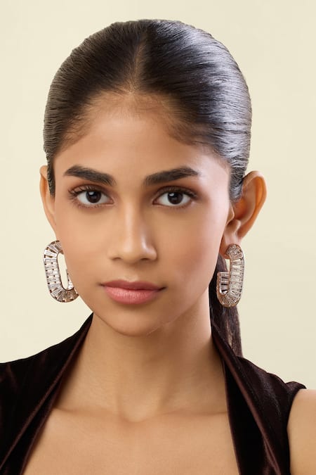 Isharya Rhombo Faux Diamante Hoops 