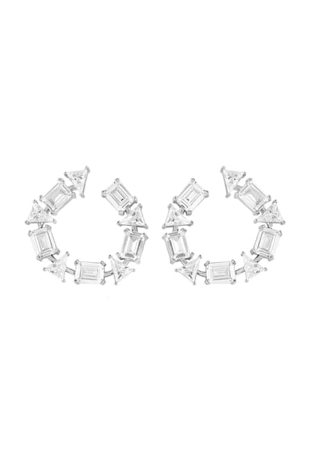 Isharya Opaline Crystal Embellished Hoops 