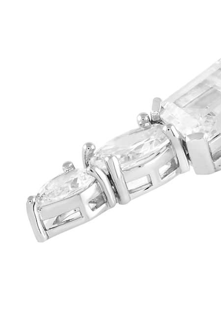 Buy Isharya Silver Plated Crystals Caviar Imitation Diamante Danglers Online at Aza Fashions Buy_Isharya_Silver Plated Crystals Caviar Imitation Diamante Danglers _Online_at_Aza_Fashions