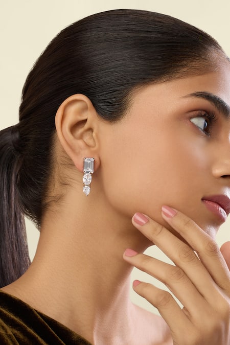 Isharya Caviar Imitation Diamante Danglers