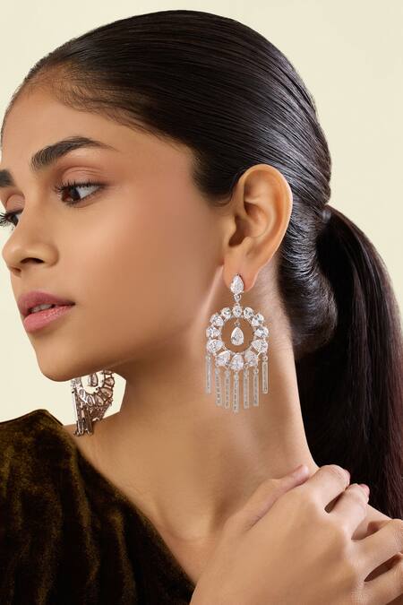 Isharya Mirror Embellished Chandbalis 