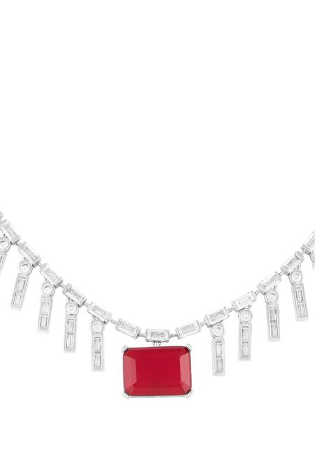 Isharya_Red Florence Charm Choker _Online_at_Aza_Fashions