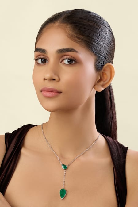 Isharya Lillian Emerald Y Necklace 