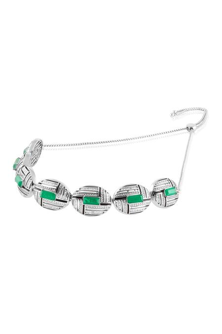 Isharya_Silver Plated Odette Embellished Choker _Online_at_Aza_Fashions