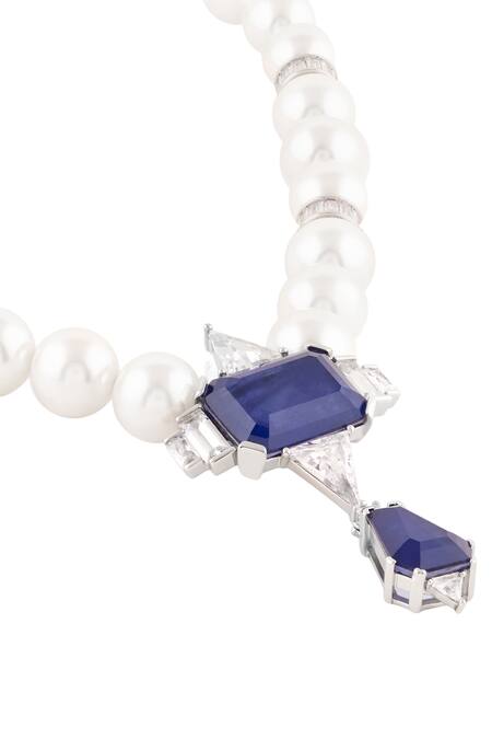 Buy_Isharya_White Lucille Statement Necklace _Online_at_Aza_Fashions