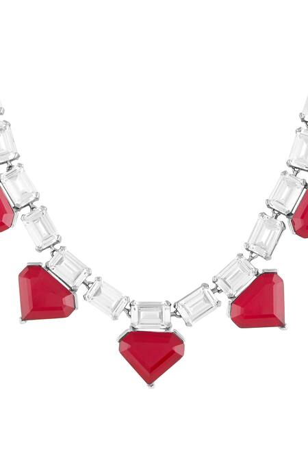 Isharya_Red Delphine Collar Choker _Online_at_Aza_Fashions