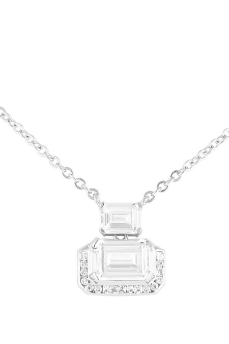 Buy_Isharya_Silver Plated Glint Haus Pendant Necklace _Online_at_Aza_Fashions