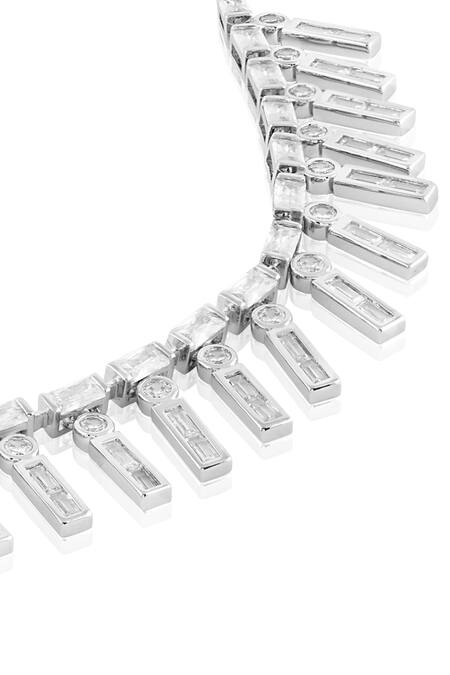 Buy_Isharya_Silver Plated Margot Charm Embellished Choker _Online_at_Aza_Fashions