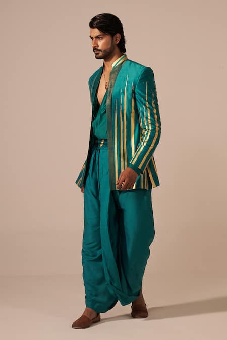 Jyoti Sachdev Iyer Striped Jacket & Dhoti Pant Set 