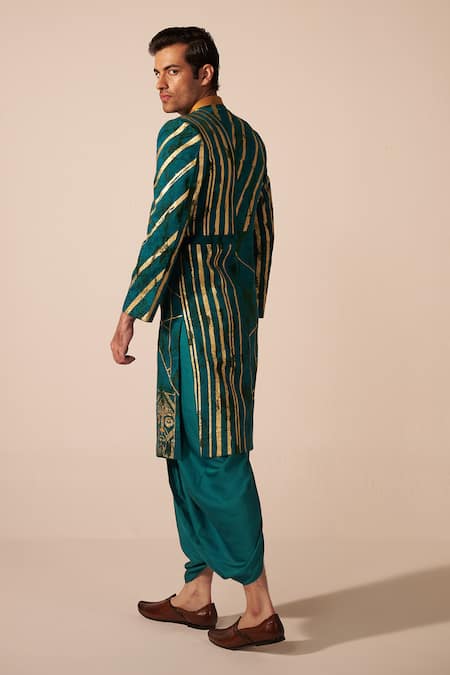 Jyoti Sachdev Iyer Metallic Print Sherwani Set 