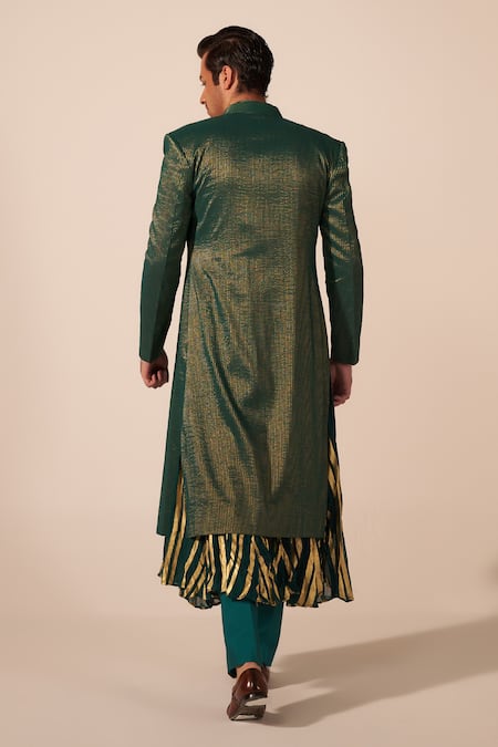 Jyoti Sachdev Iyer Striped Sherwani Trouser Set 